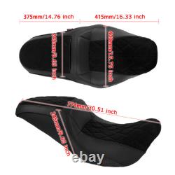 1-Piece Full Set Seat Black For Harley TOURING STREET GLIDE ROAD KING 1997-2007