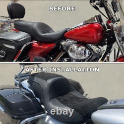 1-Piece Full Set Seat Black For Harley TOURING STREET GLIDE ROAD KING 1997-2007