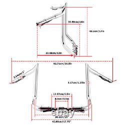 10 12 14 Pre-wired Sharp Bagger Handlebar For Harley Road King Street Glide