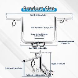 10 High 1.25 Fat For Harley Road King Street Glide Chrome Steel Ape Hanger Bar