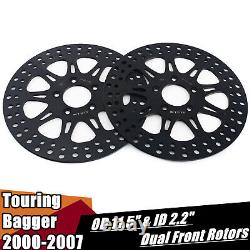 11.5 Dual Front Brake Rotors Touring 00-07 Electra Glide Road King Street Glide