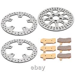 11.8 Front Rear Brake Rotors Pads for Harley Touring Road King Street Glide 14+