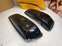 14-21 Harley Touring Road Glide King Street Saddlebags Lids Black OEM