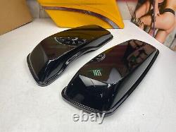 14-21 Harley Touring Road Glide King Street Saddlebags Lids Black OEM