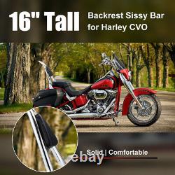 16 Backrest Sissy Bar For Harley CVO Road Glide Street Touring Road King 09-22