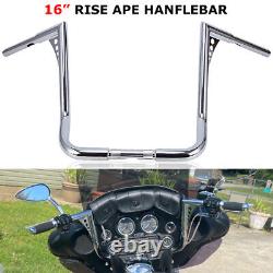16 Rise Ape Hanger Handlebar For Harley Touring Road King Street Electra Glide