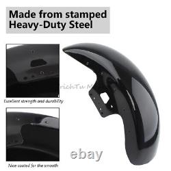 19'' Vivid Black Front Fender For Harley Touring Street Glide Road King 2014-up