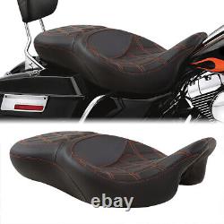 2-Up Driver Passenger Seat Fit For Harley Touring Road King Street Glide 09-2023