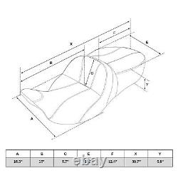 2-Up Driver Passenger Seat Fit For Harley Touring Road King Street Glide 09-2023