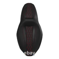 2 Up Seat for Harley Touring Road King Street Glide 2009 2025 Red Stitches