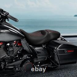 2 Up Seat for Harley Touring Road King Street Glide 2009 2025 Red Stitches