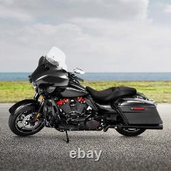 2 Up Seat for Harley Touring Road King Street Glide 2009 2025 Red Stitches