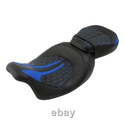 2-Up Seat for Touring Road King Street Glide 2009-2023 Blue Stitching