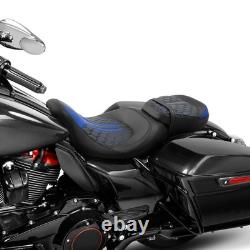 2-Up Seat for Touring Road King Street Glide 2009-2023 Blue Stitching