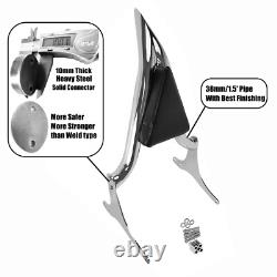 20 Chrome Backrest Sissy Bar for Harley Touring Road King Street Glide 1997-08