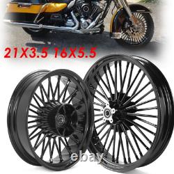 21X3.5 16X5.5 Fat Spoke Wheels for Harley Touring Street Glide Road King 2009 UP