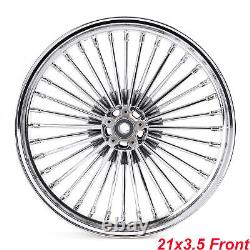 21X3.5 16X5.5 Fat Spoke Wheels with Rotors for Harley Road King Street Glide 09-23