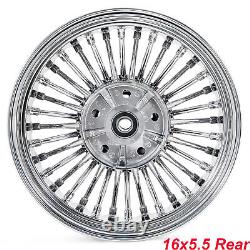 21X3.5 16X5.5 Fat Spoke Wheels with Rotors for Harley Road King Street Glide 09-23
