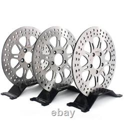 21X3.5 16X5.5 Fat Spoke Wheels with Rotors for Harley Road King Street Glide 09-23