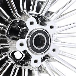 21X3.5 16X5.5 Fat Spoke Wheels with Rotors for Harley Road King Street Glide 09-23