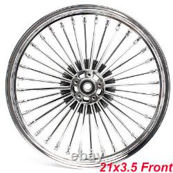 21x3.5 Chrome Fat Spoke Front Wheel for Harley Road King Street Glide 2000-2007