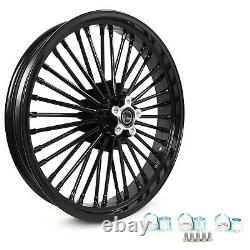 21x3.5 Fat Spoke Front Wheel with Rotors for Harley Touring Road King Street Glide