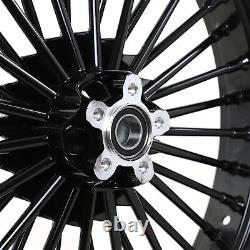 21x3.5 Fat Spoke Front Wheel with Rotors for Harley Touring Road King Street Glide