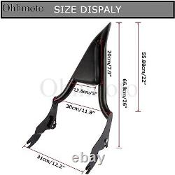 22 Backrest Sissy Bar for Harley Touring CVO Road Glide Street Road King Black