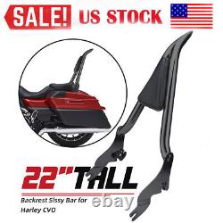 22 Inch Backrest Sissy Bar For CVO Road Glide Road King Street Glide 2009-2024