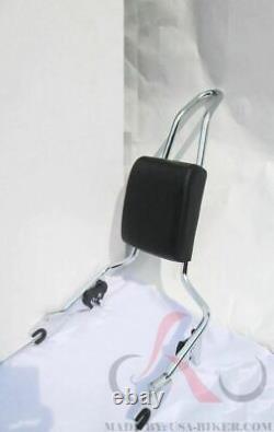 22 Tall Backrest Sissy Bar Pad Chrome 4 Harley Touring Road King Street Electra