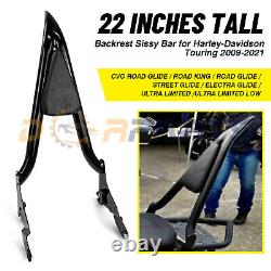 22 Tall Backrest Sissy Bar for Harley CVO Road Glide Street Touring Road King