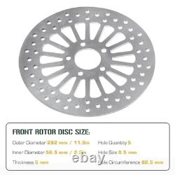 2PCS 11.5 Front Brake Disc Rotors 2000-2007 For Harley Road King Street Glide 2PCS 11.5 Front Brake Disc Rotors 2000-2007 For Harley Road King Street Glide