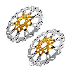 2PCS Gold 14 Big Front Brake Rotor for Harley 09-up Road King Street Glide