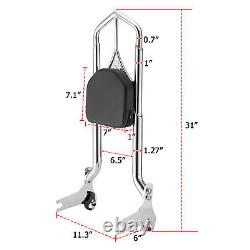 31'' Backrest Sissy Bar Pad For Harley Electra Road King Street Glide 1997-2008