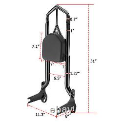 31'' Black Detacable Backrest Sissy Bar For Harley Road King Street Glide 97-08