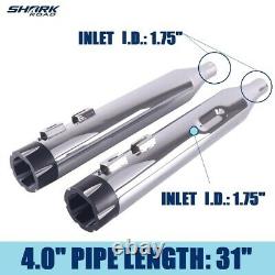 4.0'' Slip On Mufflers For Harley Touring 95-16 Street Glide, Road King, Electra