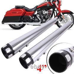 4 CNC Megaphone Slip-On Muffler Exhaust For Harley 95-16 Road King Street Glide