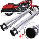 4 Cnc Megaphone Slip-on Muffler Exhaust For Harley 95-16 Road King Street Glide