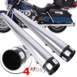 4 CNC Megaphone Slip-On Muffler Exhaust For Harley 95-16 Road King Street Glide