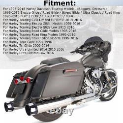 4 DNA Megaphone Slip-On Muffler Exhaust For Harley 95-16 Road King Street Glide