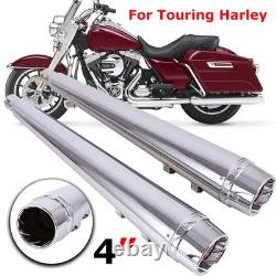 4 Slip On Mufflers Exhaust Pipes For DNA Harley Electra Road King Street Glide