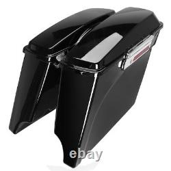 4 Stretched Extended Hard Saddle Bags For Harley Street Glide Road King 93-13