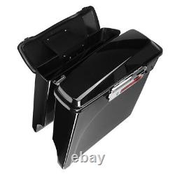 4 Stretched Extended Hard Saddle Bags For Harley Street Glide Road King 93-13