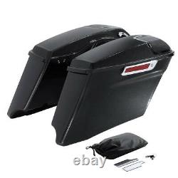 4 Stretched Hard Saddlebags Fit For Harley Touring Road King Street Glide 14-23