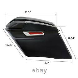 4 Stretched Hard Saddlebags Fit For Harley Touring Road King Street Glide 14-23
