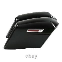4 Stretched Hard Saddlebags Fit For Harley Touring Street Road Glide King 93-13