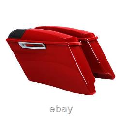 4 Stretched Saddlebags Fit For Harley Street Glide Road King 14-23 Billiard Red