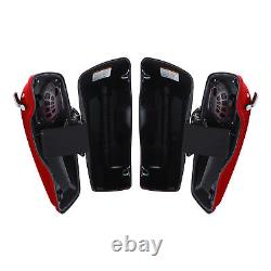 4 Stretched Saddlebags Fit For Harley Street Glide Road King 14-23 Billiard Red