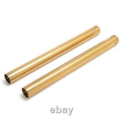 49mm Chrome Gold Fork Tubes For Harley Touring 2014-2024 Road King Street Glide