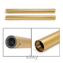 49mm Chrome Gold Fork Tubes For Harley Touring 2014-2024 Road King Street Glide